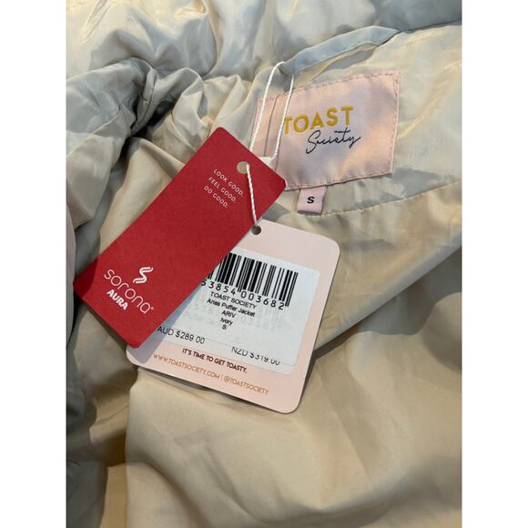(S) NWT $289 Toast Society Aries‎ Puffer Jacket in Ivory - Picture 9 of 9
